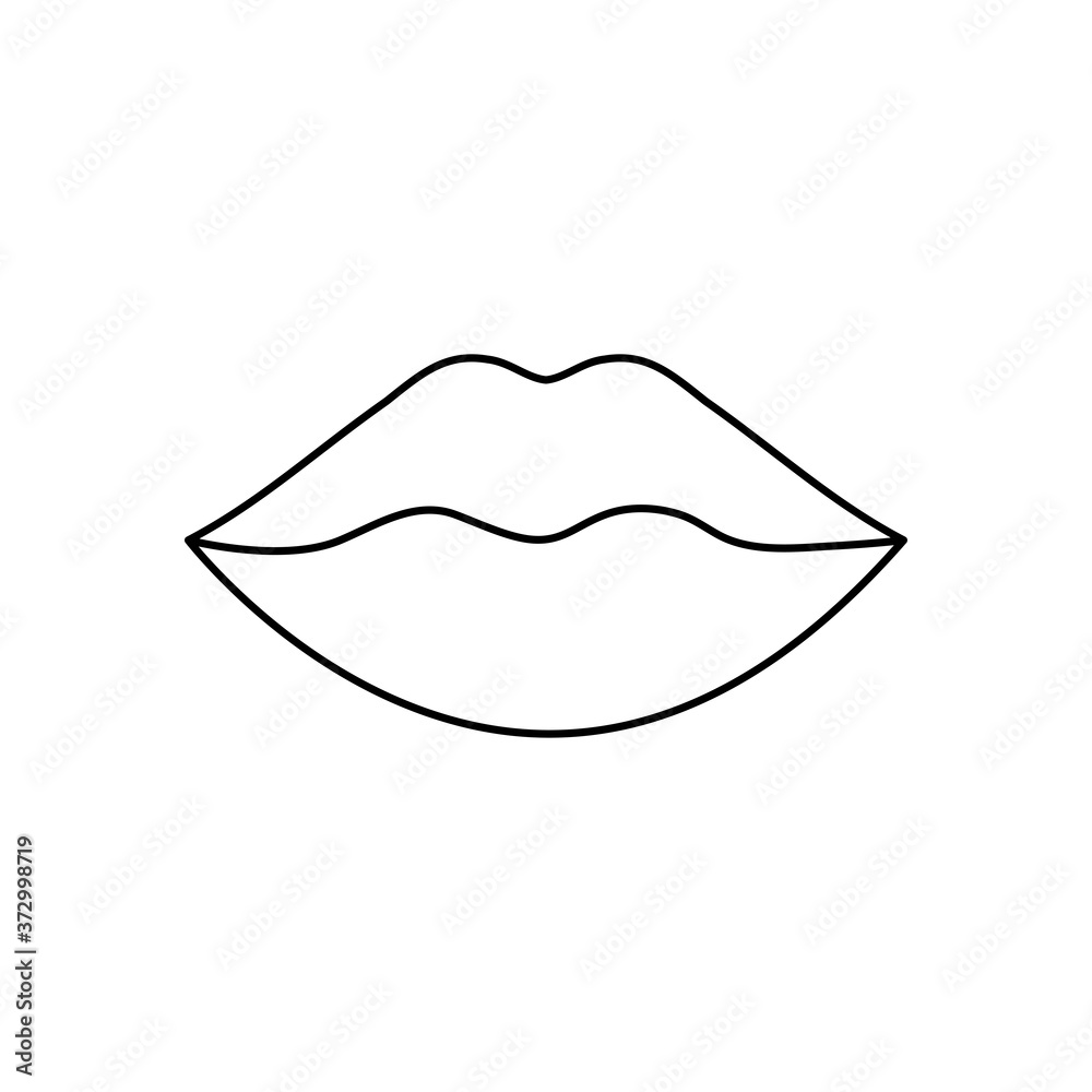 human body concept, mouth lips icon, line style human body concept, mouth lips icon, line style