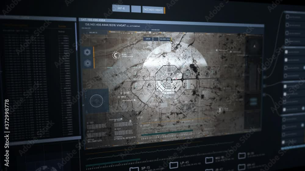 Vidéo Stock The spy military base is shown on the screen. Located in ...
