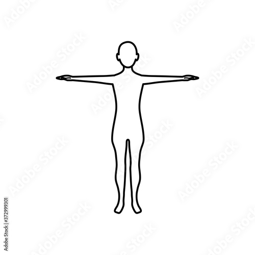 human body standing icon  line style