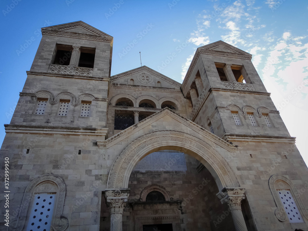 Beautiful church of transfiguration in Mount Tabor, Israel