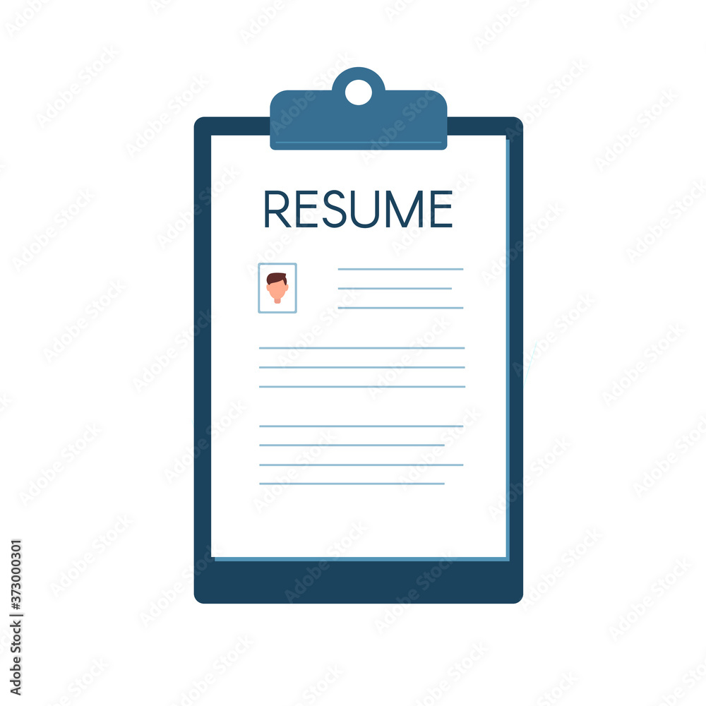 Resume for an interview. Vector illustration in flat style isolated on white background. Resume for an interview. Vector illustration in flat style isolated on white background.