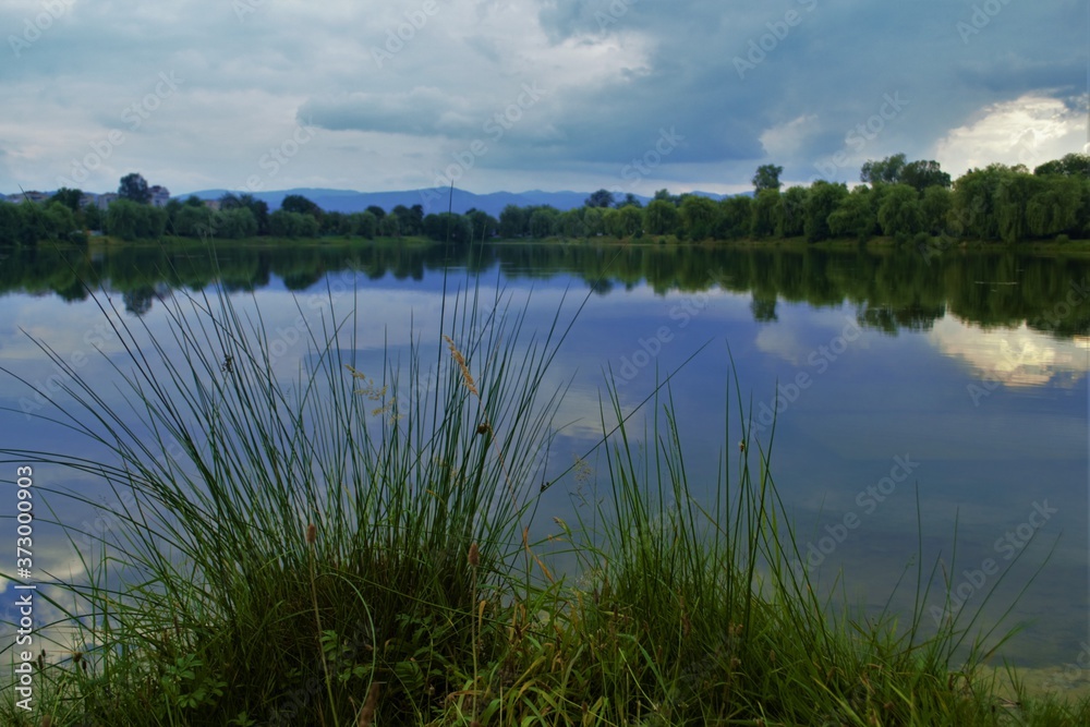 Fototapeta premium lake in the city park