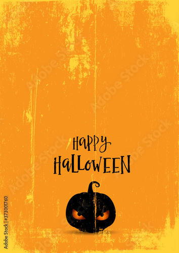 Grunge Halloween background with evil pumpkin / jack o lantern