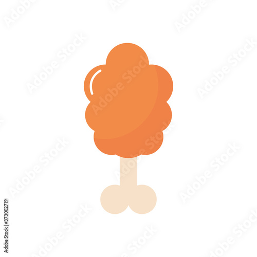 chicken thigh icon, flat style