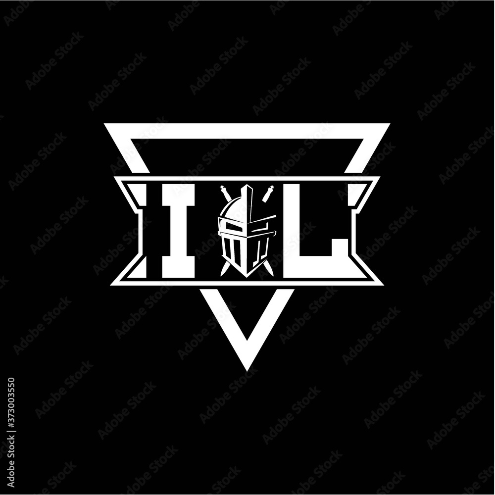 The initials inspiration I L modern knight logo with a triangle The initials inspiration I L modern knight logo with a triangle