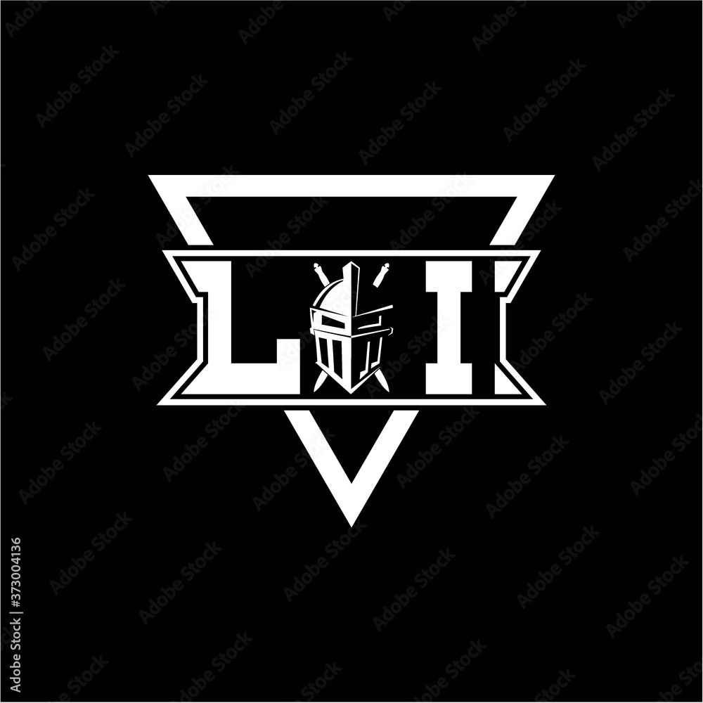 The initials inspiration L I modern knight logo with a triangle The initials inspiration L I modern knight logo with a triangle