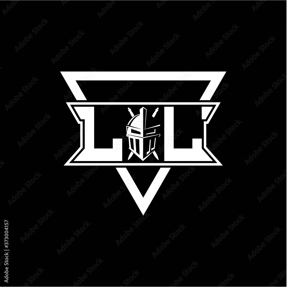 The initials inspiration L L modern knight logo with a triangle The initials inspiration L L modern knight logo with a triangle