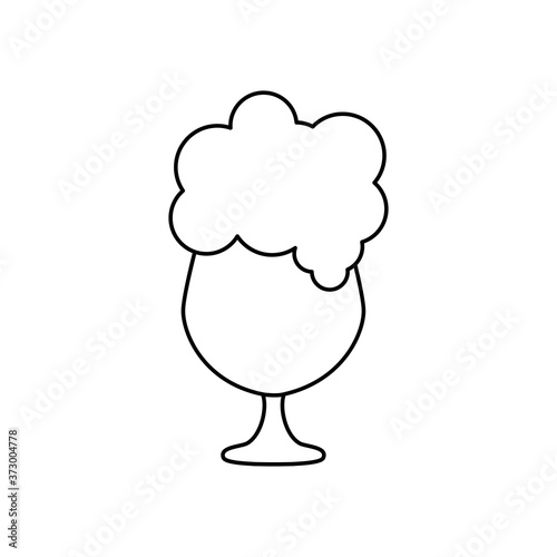 beer goblet with foam icon, line style