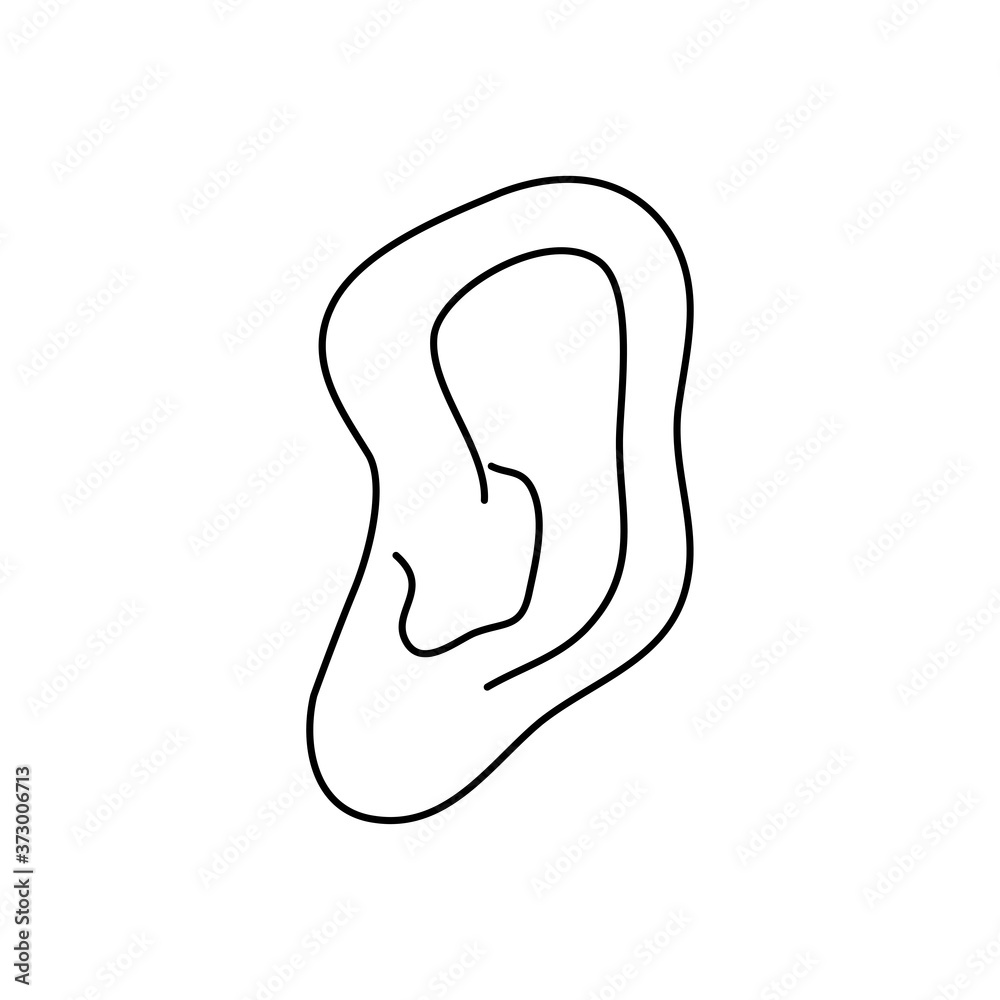 human body concept, ear icon, line style