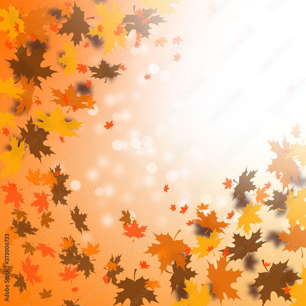 Autumn background with sunlight and falling leaves Autumn background with sunlight and falling leaves