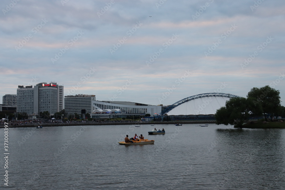 Obraz premium various buildings and unique architecture at Minsk streets