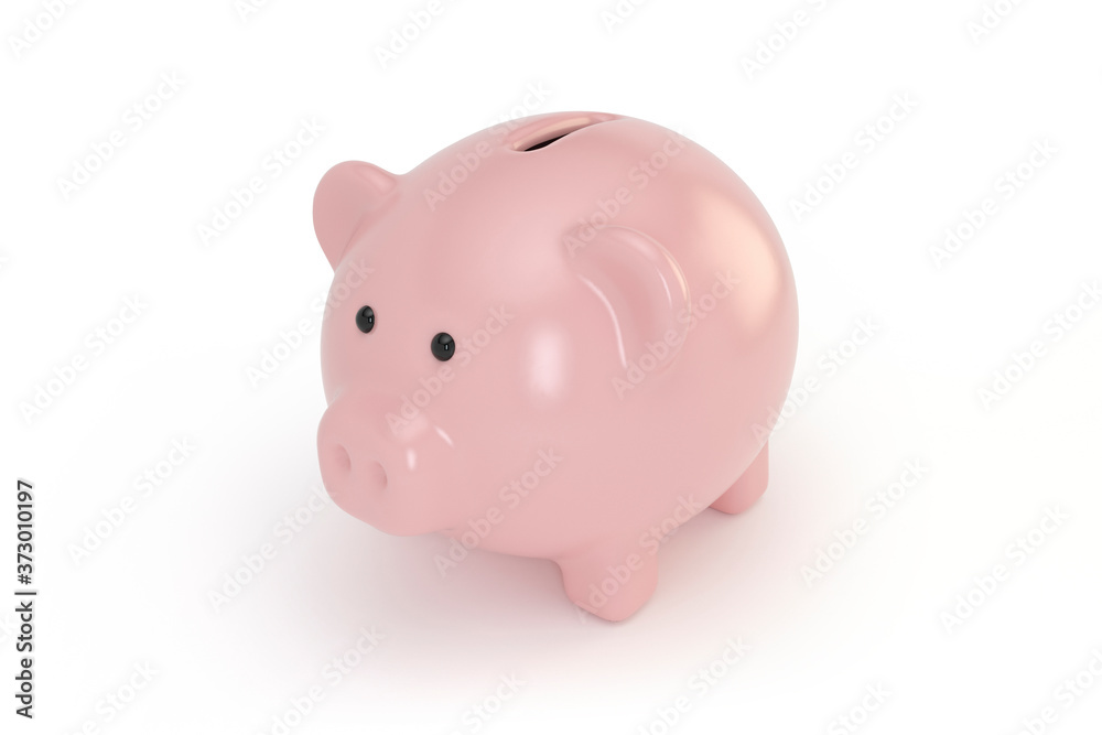 Piggy Bank isolated on white, concept of savings - 3d illustration