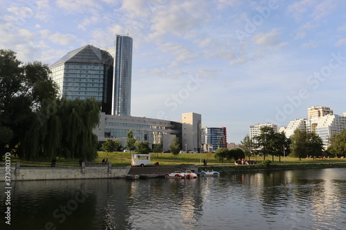 legendary library view from quayside in Minsk