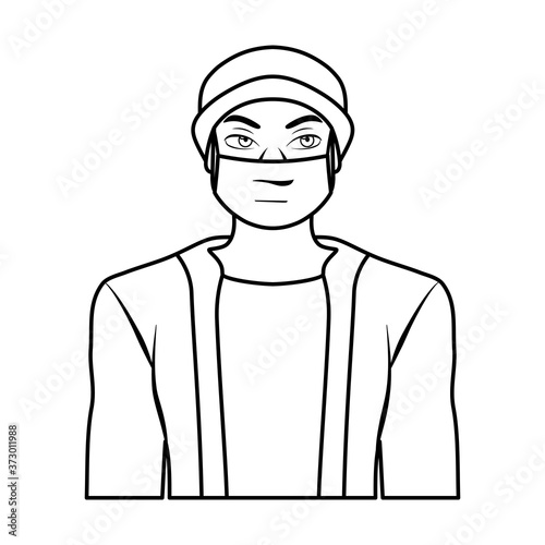 Wallpaper Mural Isolated young man wearing a face mask - Vector Torontodigital.ca