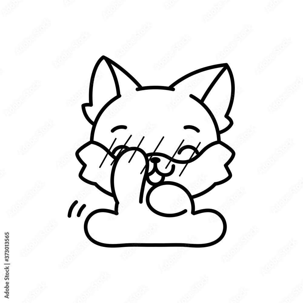 Isolated happy kitten. Cute emoji of a cat - Vector Isolated happy kitten. Cute emoji of a cat - Vector