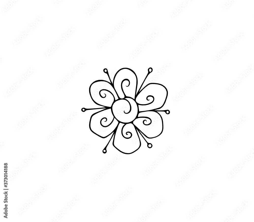 Hand drawn flower doodle Hand drawn flower doodle