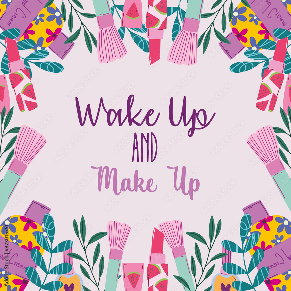 wake up and makeup cosmetics product fashion beauty