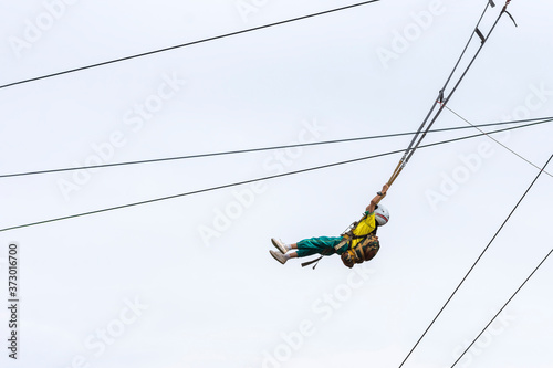 High jump in the air long string