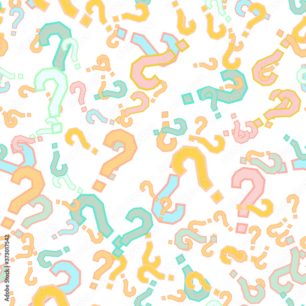 Quiz seamless pattern. Question marks, doubt, faq