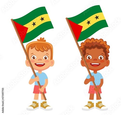Sao Tome and Principe flag in hand set