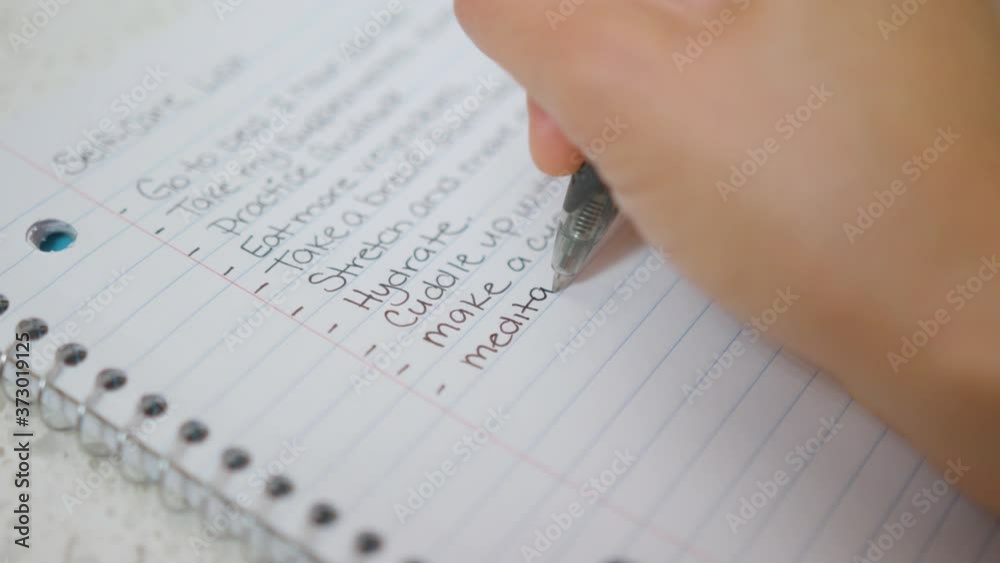 Woman's hand writing 