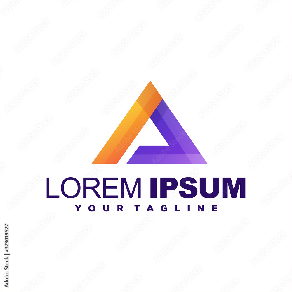 triangle abstract gradient logo design triangle abstract gradient logo design
