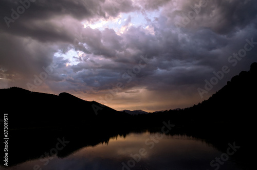 Sunset at lake