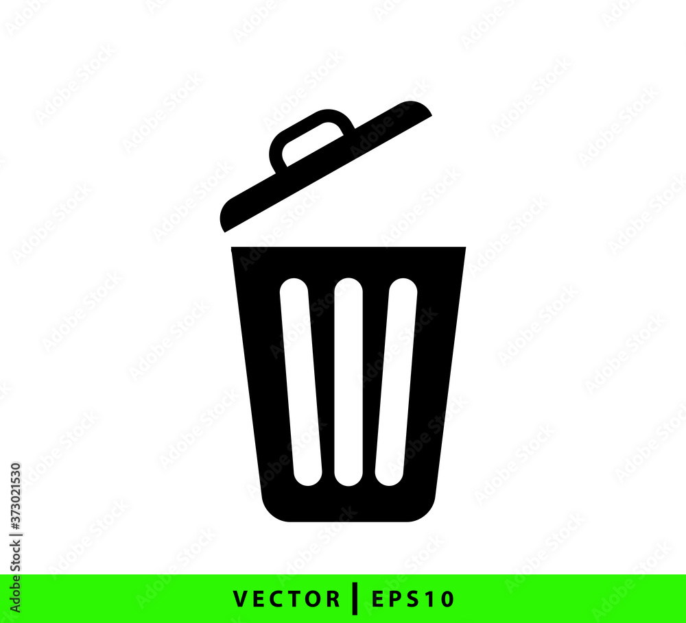 Trash can icon vector logo design template Trash can icon vector logo design template
