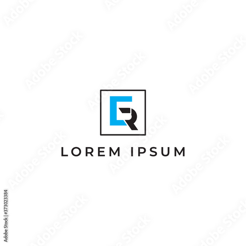 Free Download ER Letter Logo Design with Creative Modern Trendy Typography with blue and black color - GFXLoad