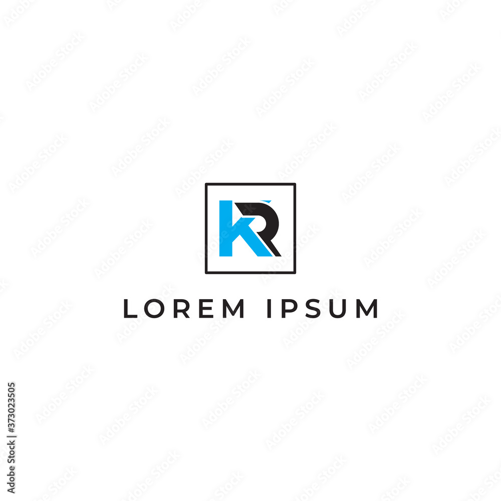 KR Letter Logo Design with Creative Modern Trendy Typography with blue and black color KR Letter Logo Design with Creative Modern Trendy Typography with blue and black color