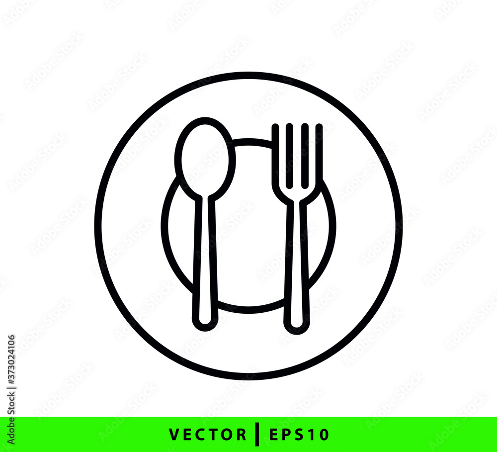 Restaurant icon ,fork and spoon flat style trendy ,best seller