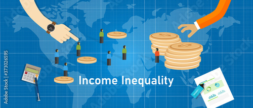 income inequality gap of wealth concept of Gini coefficient index in society economy