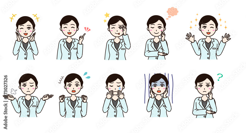 Woman white coat doctor, health care worker, scientist Woman white coat doctor, health care worker, scientist