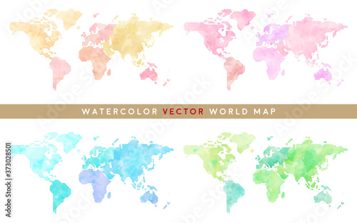 colorful hand drawn world map  vector 