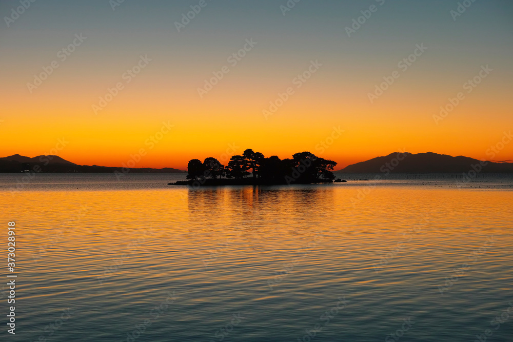 松江市から見た宍道湖の夕景 松江市から見た宍道湖の夕景