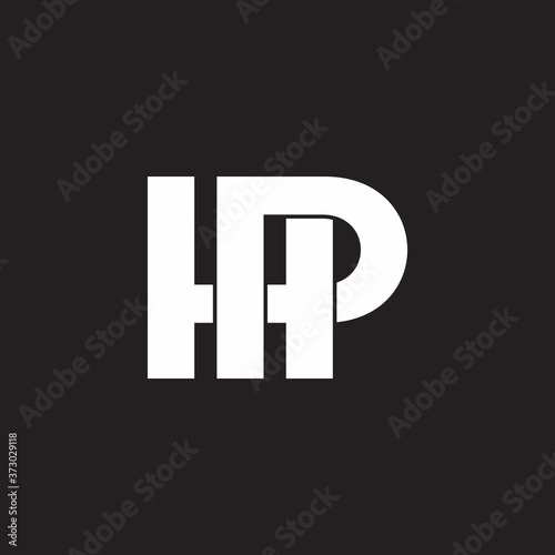 letter hp simple overlapping lines geometric logo vector