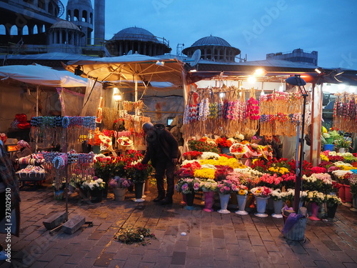 Flower market in Istanbul turkey