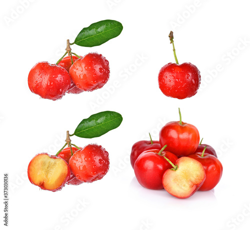 Set of cherry isolated on white background