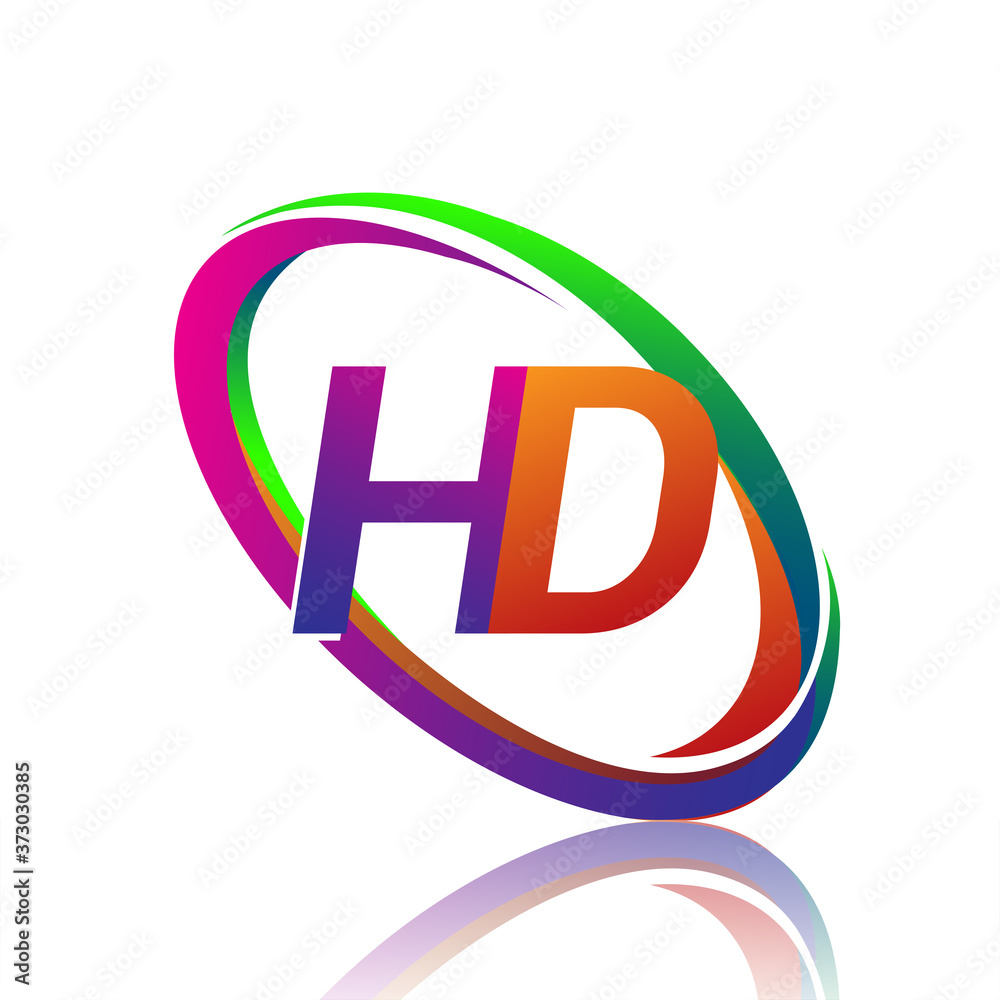 letter HD logotype design for company name colorful swoosh. vector logo