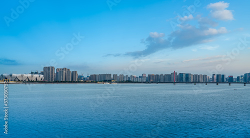 Skyline of urban architectural landscape in Hangzhou