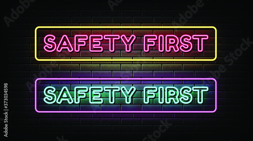 Safety first neon sign, neon style
