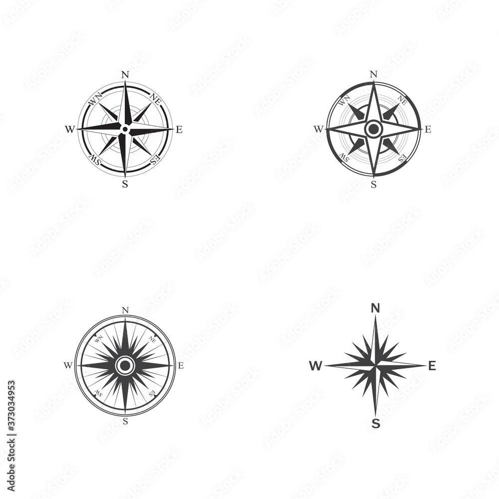 Obraz premium Compass Logo Template vector icon illustration