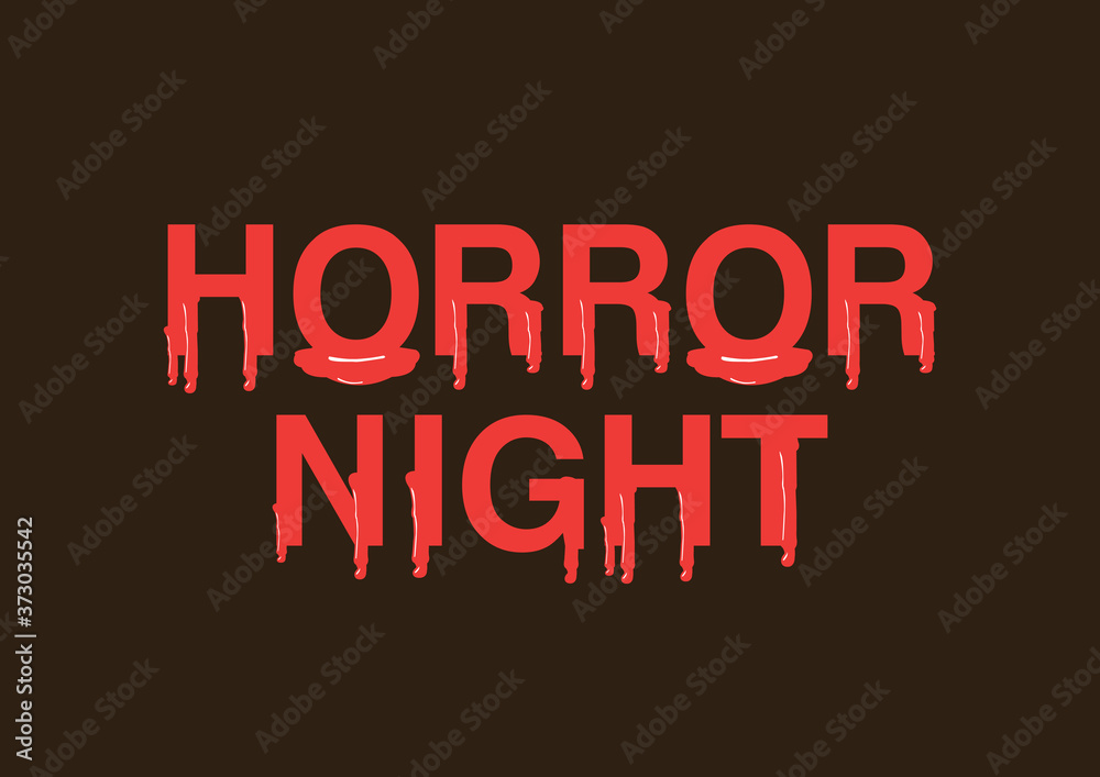 Halloween Horror Night blood splashes, drops and trail alphabet.