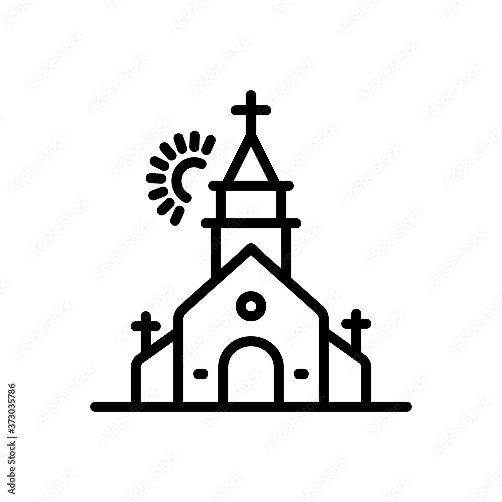 Black line icon for church Black line icon for church