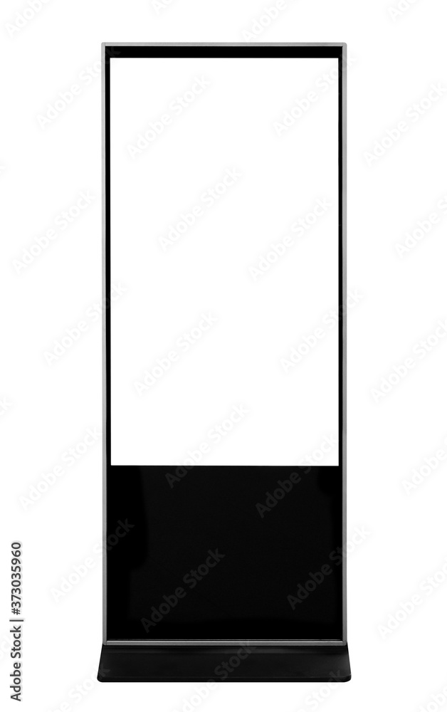 Billboard mock up isolated on white background. Template of an empty information billboard, Indoor advertising banner placeholder and poster with clippling path.