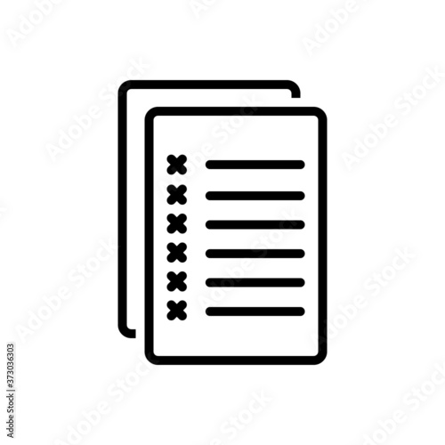 Black line  icon for mistake