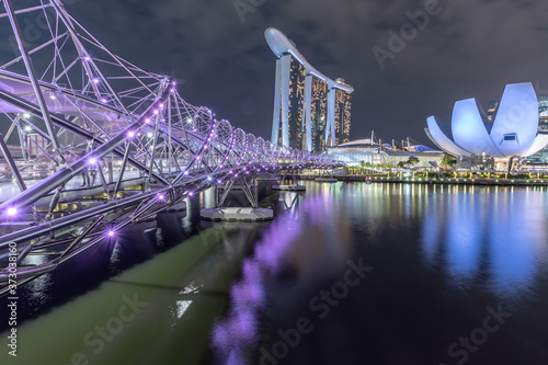 シンガポールベイエリアの夜景
