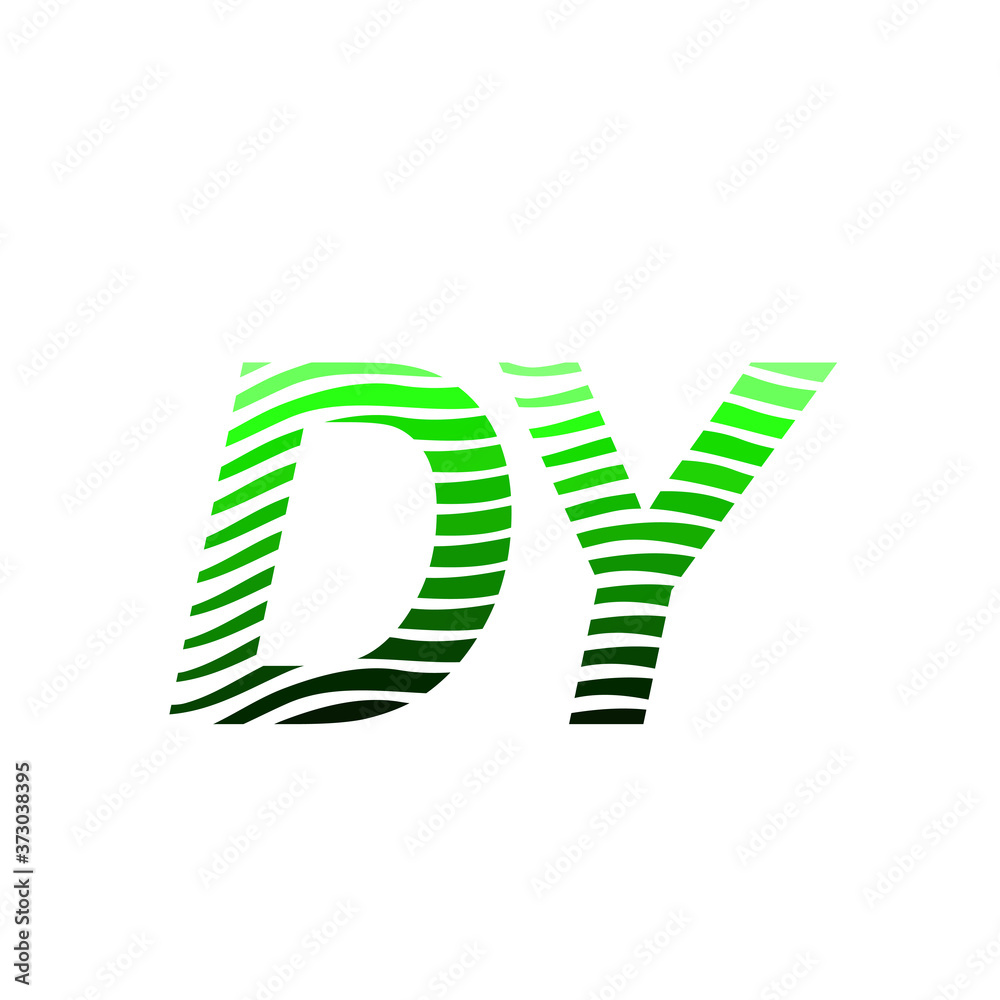 Plakat Letter DY logotype with colorful circle, with striped composition letter, business card for company identity, creative industry, web.
