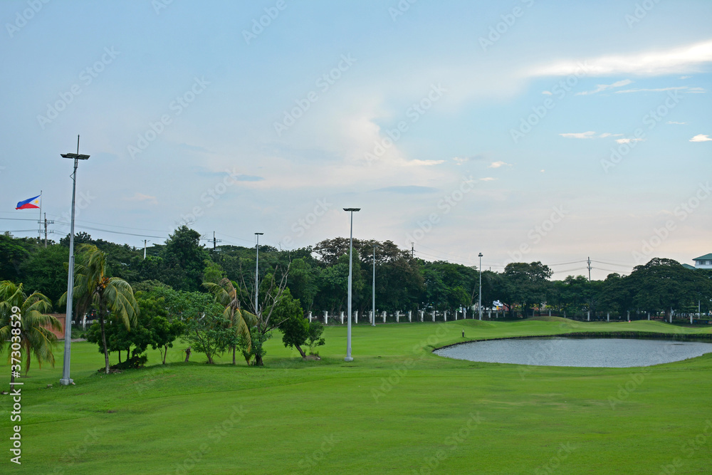 Golf course at Intramuros walled city in Manila, Philippines