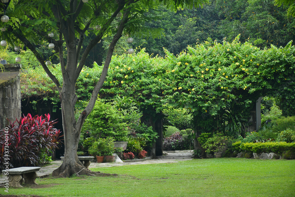 Obraz premium Baluarte De San Diego garden at Intramuros walled city in Manila, Philippines